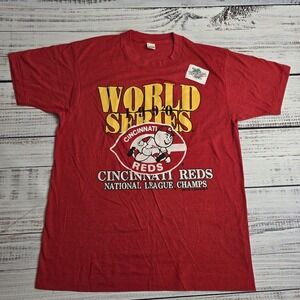 Vintage Cincinnati Reds T-Shirt Mens Large 1990s‎ World Series Single Stitch Red